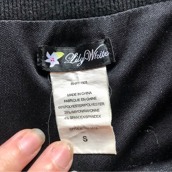 Black Sequin Mini Skirt, barely worn, like new. Lily White brand Y2k glamrock - Picture 3 of 3